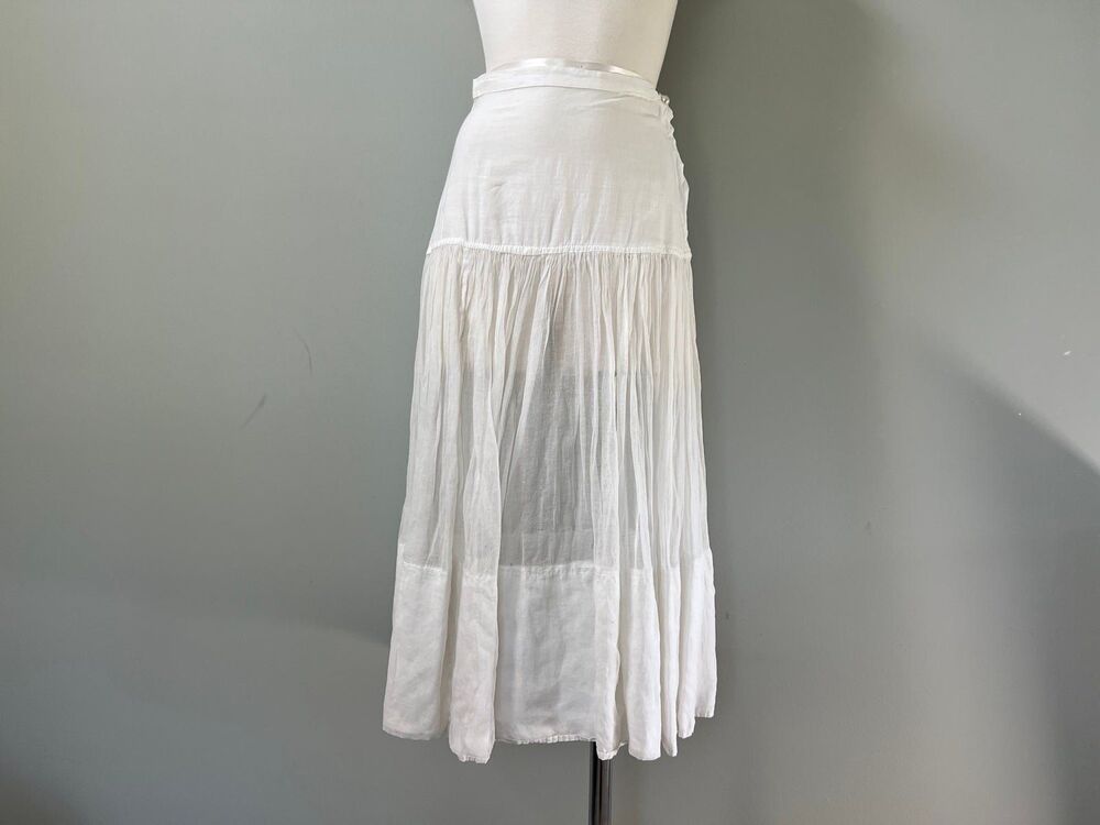 1960s Vintage Western Cowgirl Homespun Natural Cotton Skirt by Hoops My Dear - Picture 2 of 7